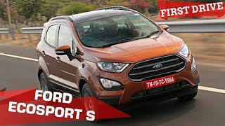 Ford EcoSport S EcoBoost Review  5 Things To Know  ZigWheelscom [upl. by Sewoll287]