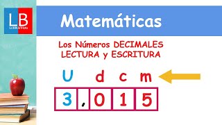 Los Números DECIMALES LECTURA y ESCRITURA ✔👩‍🏫 PRIMARIA [upl. by Siuqcram517]