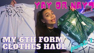 SIXTH FORMCOLLEGE CLOTHES HAUL amp TRY ON  Outfits Ill Be Wearing To 6th Form [upl. by Erialb]