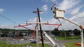 How we change out an electric utility pole [upl. by Mccullough]