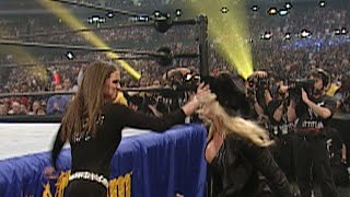 Stephanie McMahon slaps Trish Stratus WrestleMania XSeven [upl. by Uehttam901]