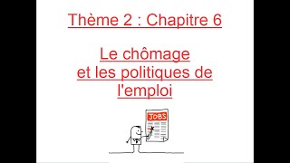 ECONOMIE  Chapitre 6  Le chômage et les politiques de lemploi [upl. by Nandor]