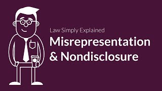 Misrepresentation and Nondisclosure  Contracts  Defenses amp Excuses [upl. by Vergos]