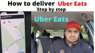 How to deliver Uber Eats step by step Tutorial  My First day For Uber eats  First Delivery Uber [upl. by Ranilopa993]