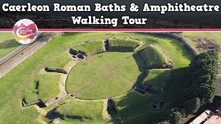 CAERLEON ROMAN BATHS amp AMPHITHEATRE WALES  Walking Tour  Pinned on Places [upl. by Damara380]