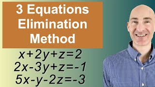 Solving Systems of 3 Equations Elimination [upl. by Kcirdnekel562]