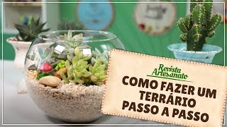 Como Fazer um Terrário  Passo a Passo [upl. by Mmada]