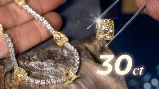 Making A Stunning Necklace with 30 CARATS of Diamonds [upl. by Akemit]