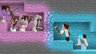 Minecraft Manhunt Boys VS 4 Girls REMATCH [upl. by Aelber]