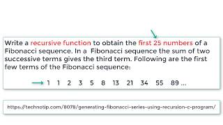 Generating Fibonacci Series using Recursion C Program [upl. by Eiuqnimod]