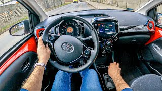 2021Toyota Aygo 10 VVTI 72HP  0100  POV Test Drive 749 Joe Black [upl. by Nilreb]