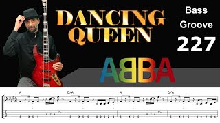 DANCING QUEEN ABBA Bass Cover How to Play Groove w Sheet amp Tab [upl. by Saunders400]