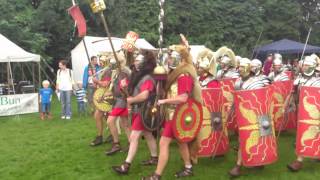 Roman Reenactment at the Amphitheatre in Caerleon Marching In [upl. by Marler21]