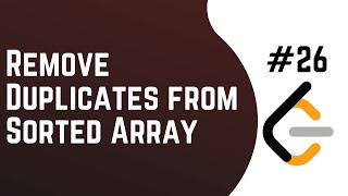 LeetCode 26 Remove Duplicates from Sorted Array  Python [upl. by Esaertal]