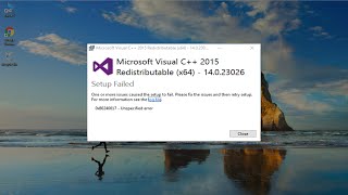 How to Fix Microsoft Visual C 2015 Redistributable Setup Failed error 0x80240017 [upl. by Ferdinanda]