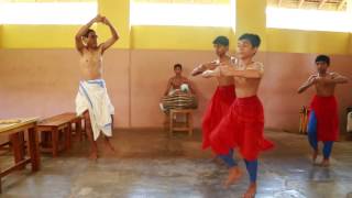 Kathakali Class For Kathakali At Kerala Kalamandalam Thrissur Keral India [upl. by Ahsinert747]