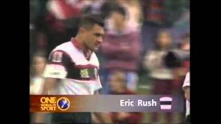 Eric Rush gets sent off for knocking out Zinzan Brooke [upl. by Foscalina]