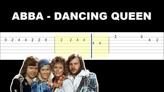 ABBA  Dancing Queen Easy Guitar Tabs Tutorial [upl. by Kerwin46]