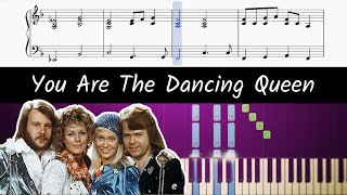 How to play piano part of Dancing Queen by ABBA sheet music [upl. by Dlonyer]