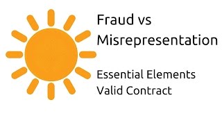 Fraud vs Misrepresentation  Other Essential Elements of a Valid Contract  CA CPT  CS amp CMA [upl. by Werra]